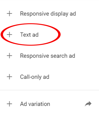 Add text ad