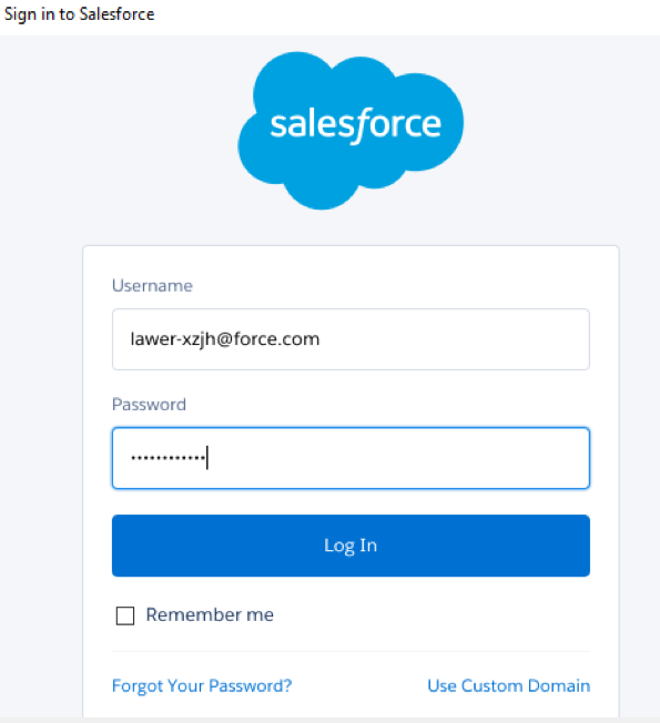 Log in to Salesforce