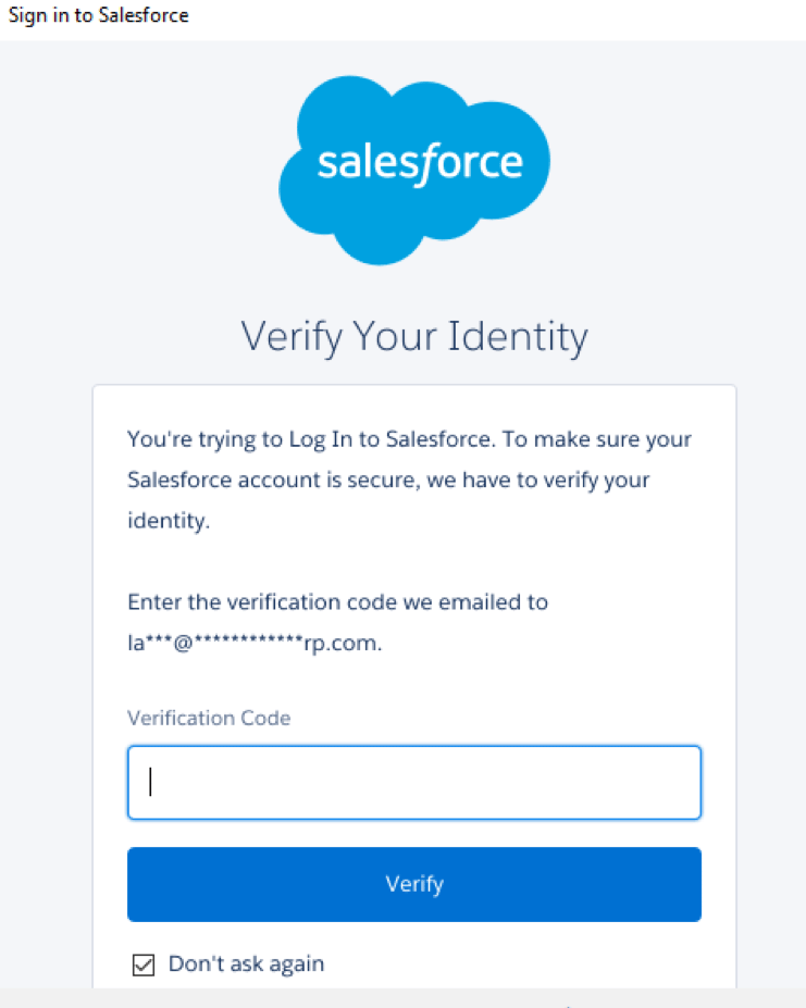 Verify your identity in Salesforce
