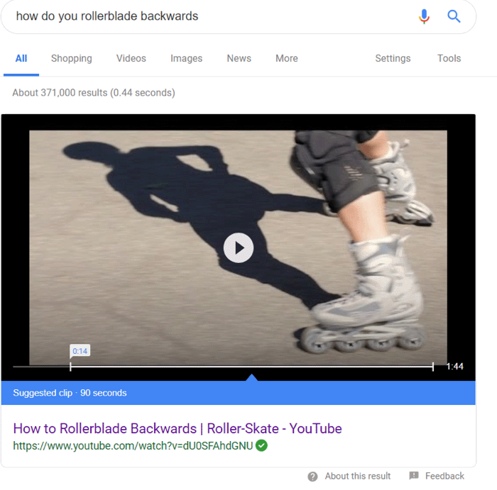 YouTube Rollerblade Search