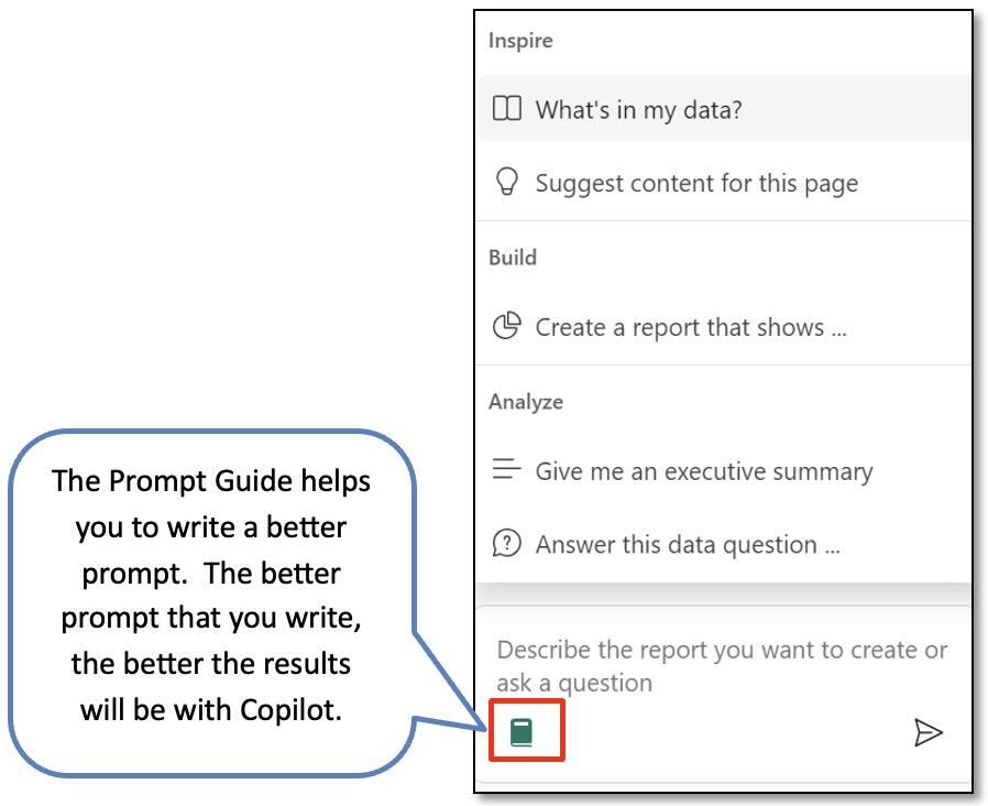 The Prompt Guide helps you to write a better prompt.  The better prompt that you write, the better the results will be with Copilot.