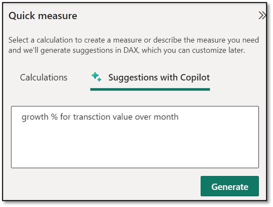 quick measure suggestion