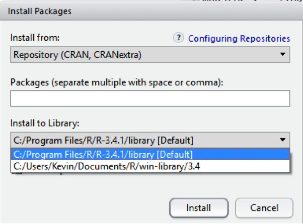 How To Change The Default Library In Rstudio To A Different Default Library Or Custom Library