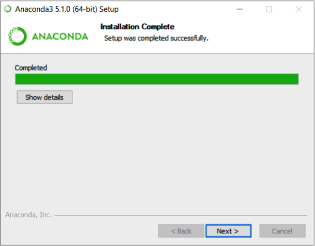 Anaconda installation complete screen