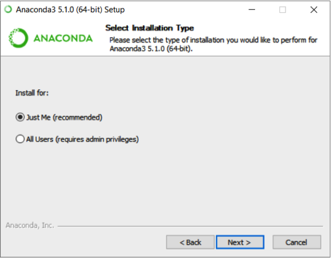 Select Anaconda Installation Type during setup