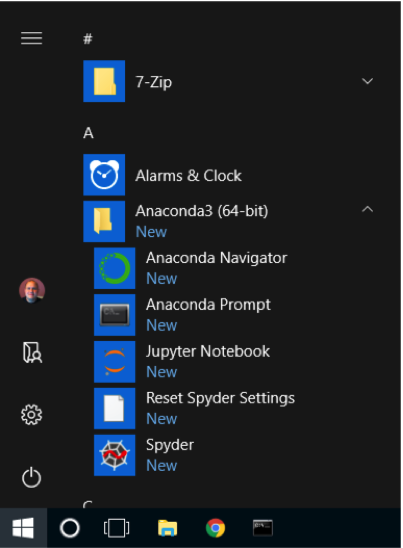 start menu