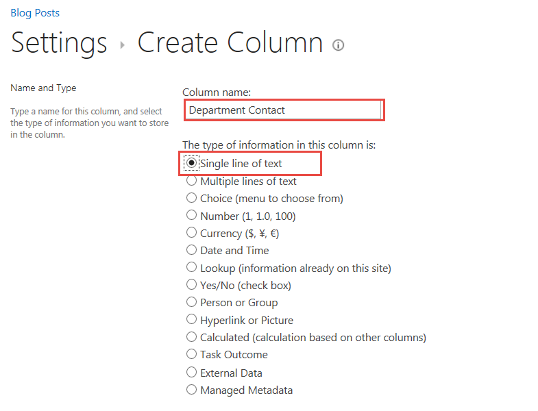 Create Column Type