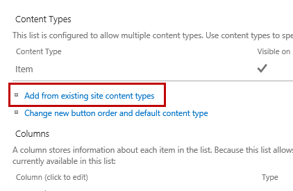 Add Content Type
