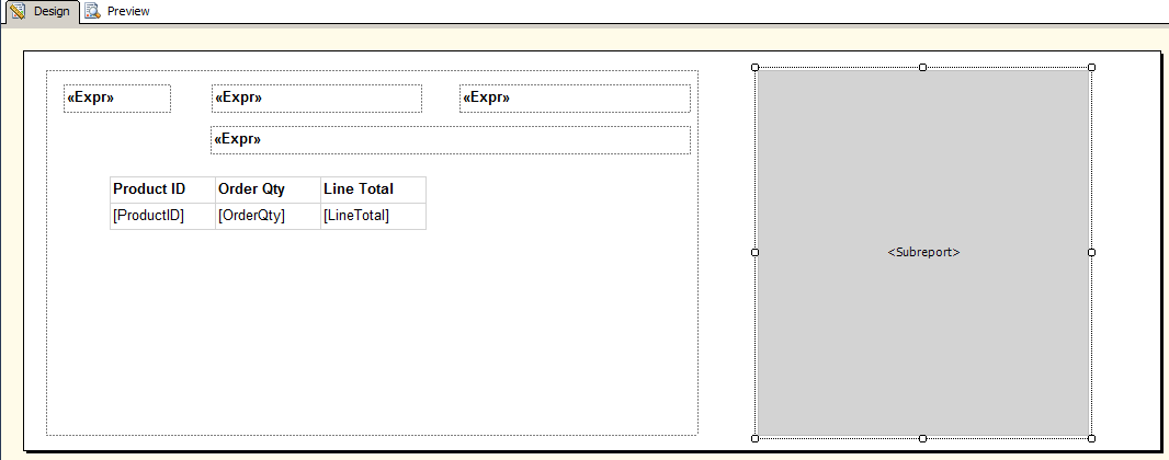 Figure 42: Subreport Item